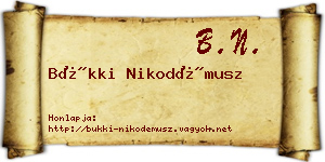 Bükki Nikodémusz névjegykártya